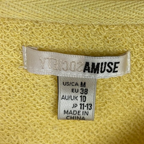 Revolve Mustard Yellow Bell Sleeve Sweatshirt Drawstring Waist Size Medium Top M - Picture 3 of 12